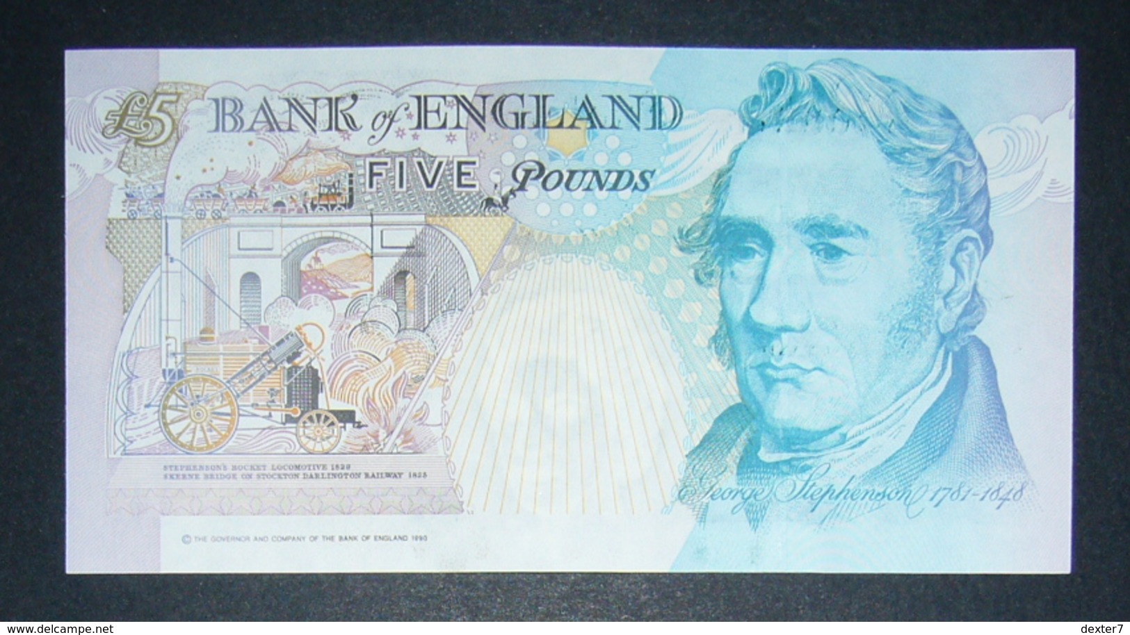 Regno Unito UK Inghilterra England 5 Pound Sterline 1990 AUNC Kentfield Stevenson - 5 Pounds