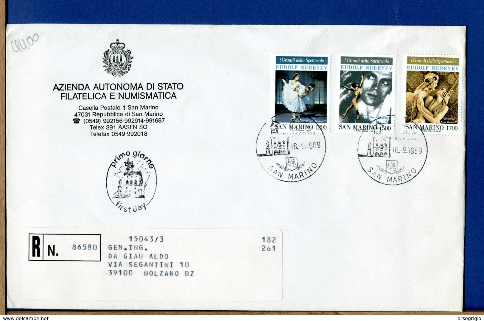 SAN MARINO - FDC - BUSTE VIAGGIATE E RACCOMANDATE - FDC