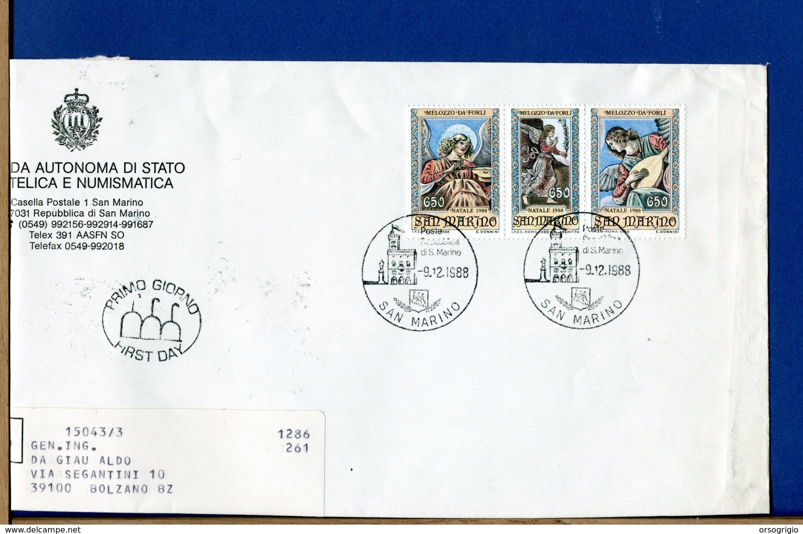 SAN MARINO - FDC - BUSTE VIAGGIATE E RACCOMANDATE - FDC