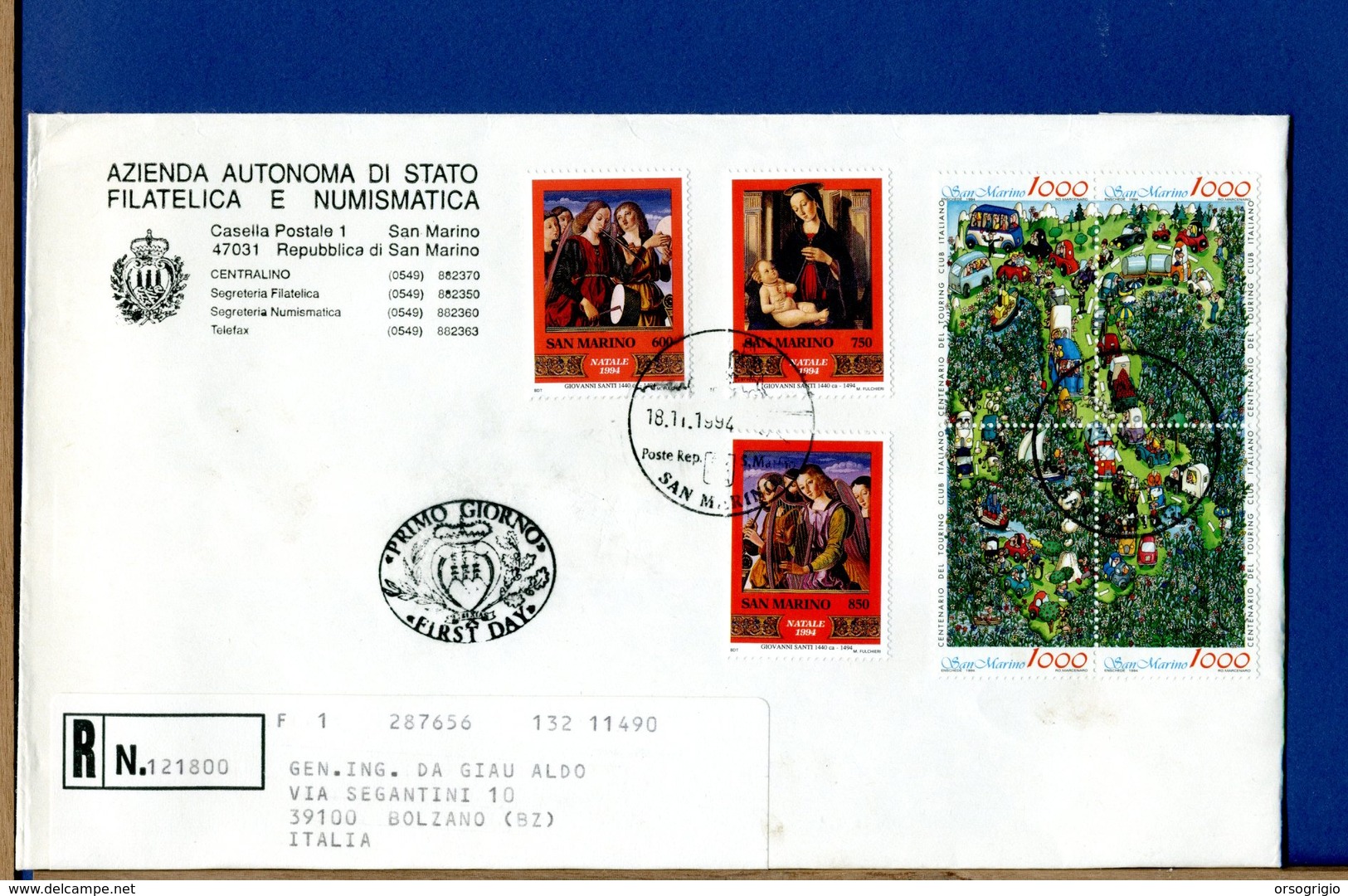 SAN MARINO - FDC - BUSTE VIAGGIATE E RACCOMANDATE - FDC