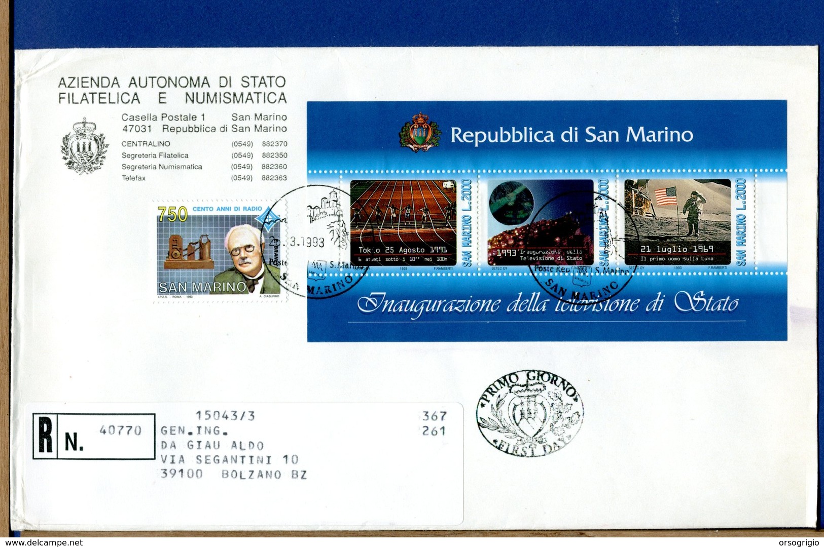 SAN MARINO - FDC - BUSTE VIAGGIATE E RACCOMANDATE - FDC