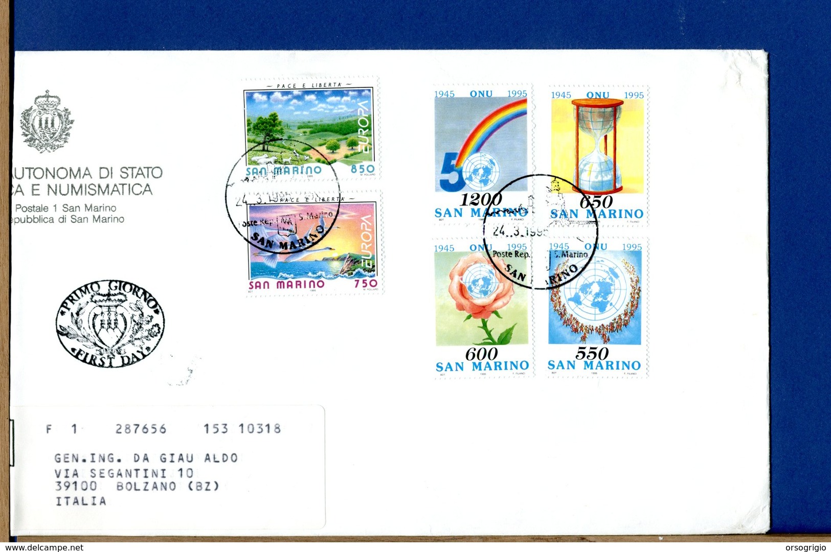 SAN MARINO - FDC - BUSTE VIAGGIATE E RACCOMANDATE - FDC