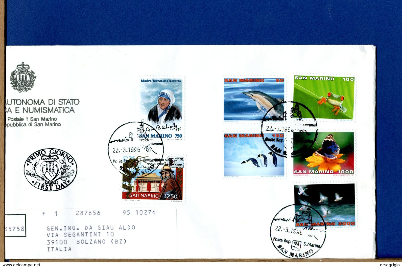 SAN MARINO - FDC - BUSTE VIAGGIATE E RACCOMANDATE - FDC