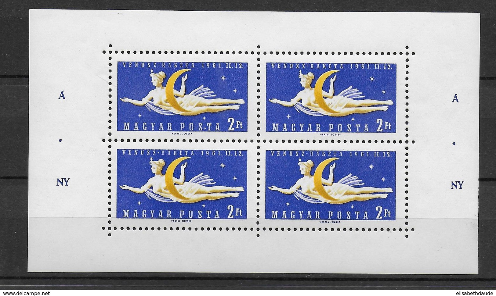 HONGRIE - 1961 - BLOC YVERT N°37 */ MH CHARNIERE LEGERE - COTE YVERT = 125 EURO - COSMOS - Blocks & Sheetlets