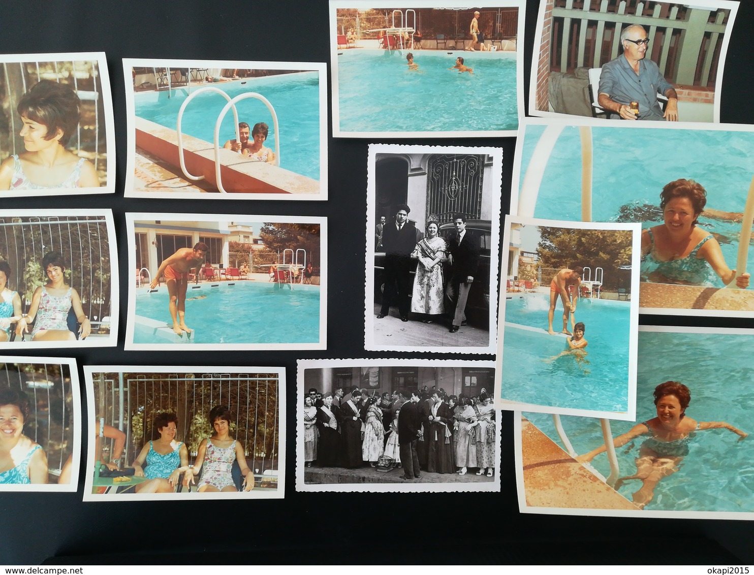 14 photos originales vacanciers  piscine  Reina Fallas de San José de 1954 ESPAGNE SPAIN ESPAÑA Burriana Valencia