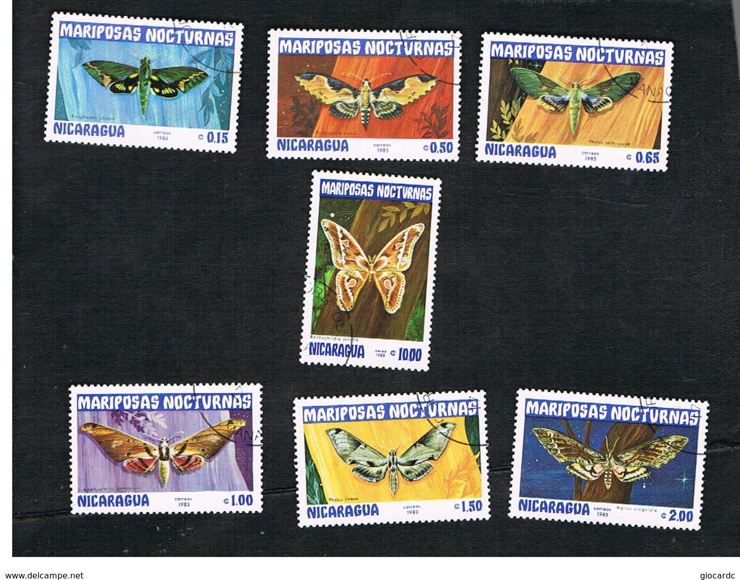 NICARAGUA - SG  2463.2469    -    1983  MOTHS (COMPLET SET OF 7)    -  USED° - Nicaragua