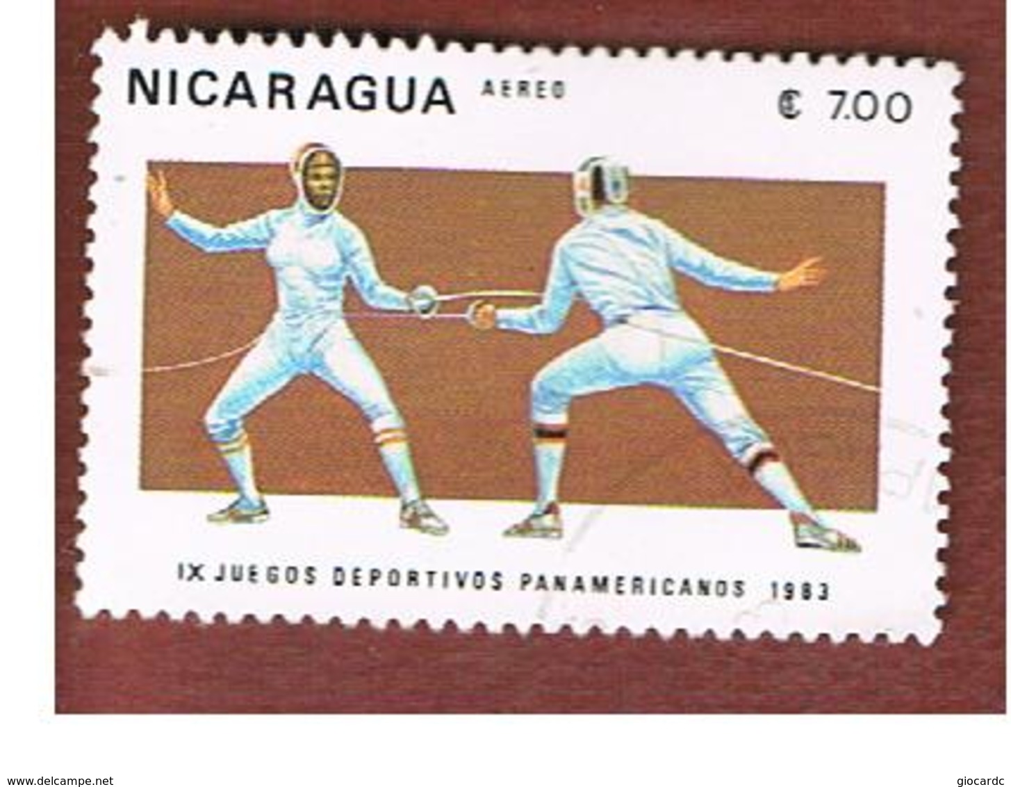 NICARAGUA - SG  2492    -    1983  PAN-AMERICAN GAMES: FENCING  -  USED° - Nicaragua