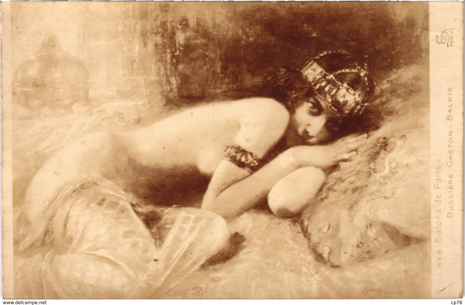 SALON DE PARIS - Gaston BUSSIERE - BALKIS - Rare - écrite Au Verso - Malerei & Gemälde