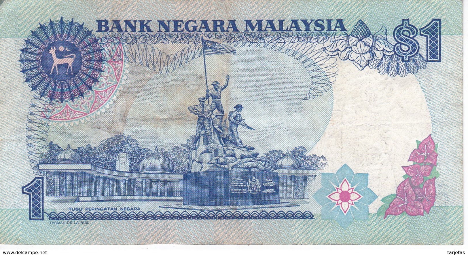 BILLETE DE MALASIA DE 1 RINNGIT DEL AÑO 1989 (BANKNOTE) - Malaysia