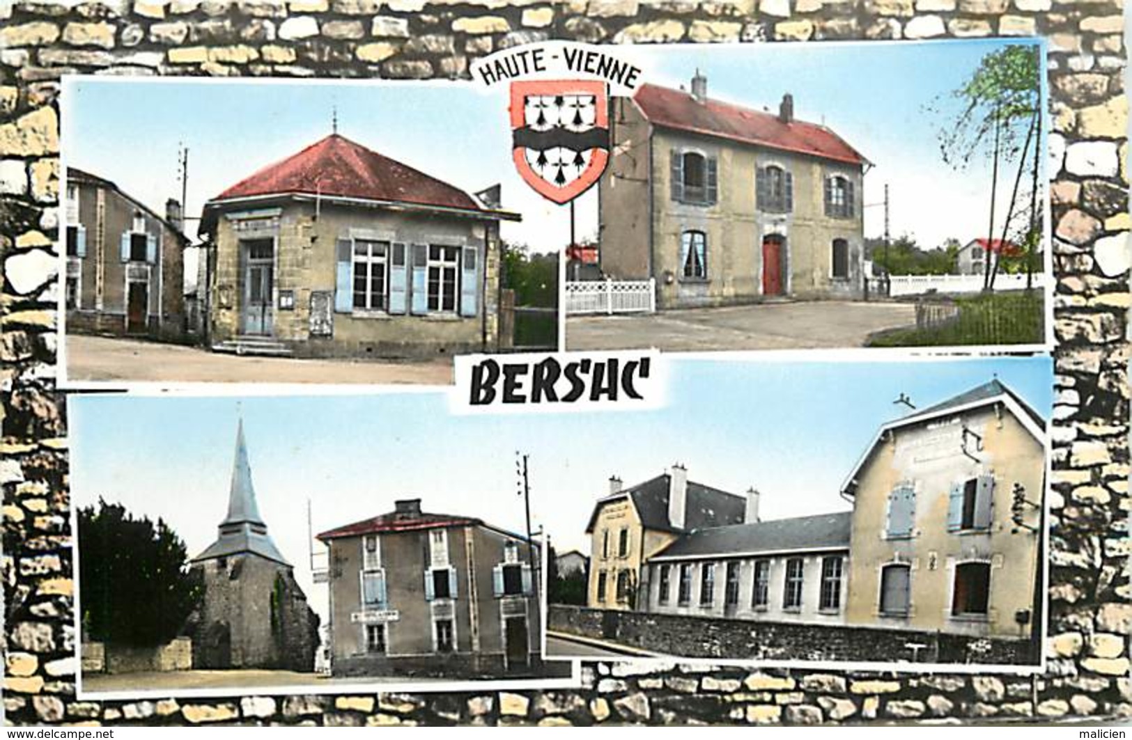 - Dpts Div.-ref-AD127- Haute Vienne - Bersac - Souvenir De ..- Multi Vues Dont Gare - Poste - Ecole - Carte Bon Etat - - Autres & Non Classés