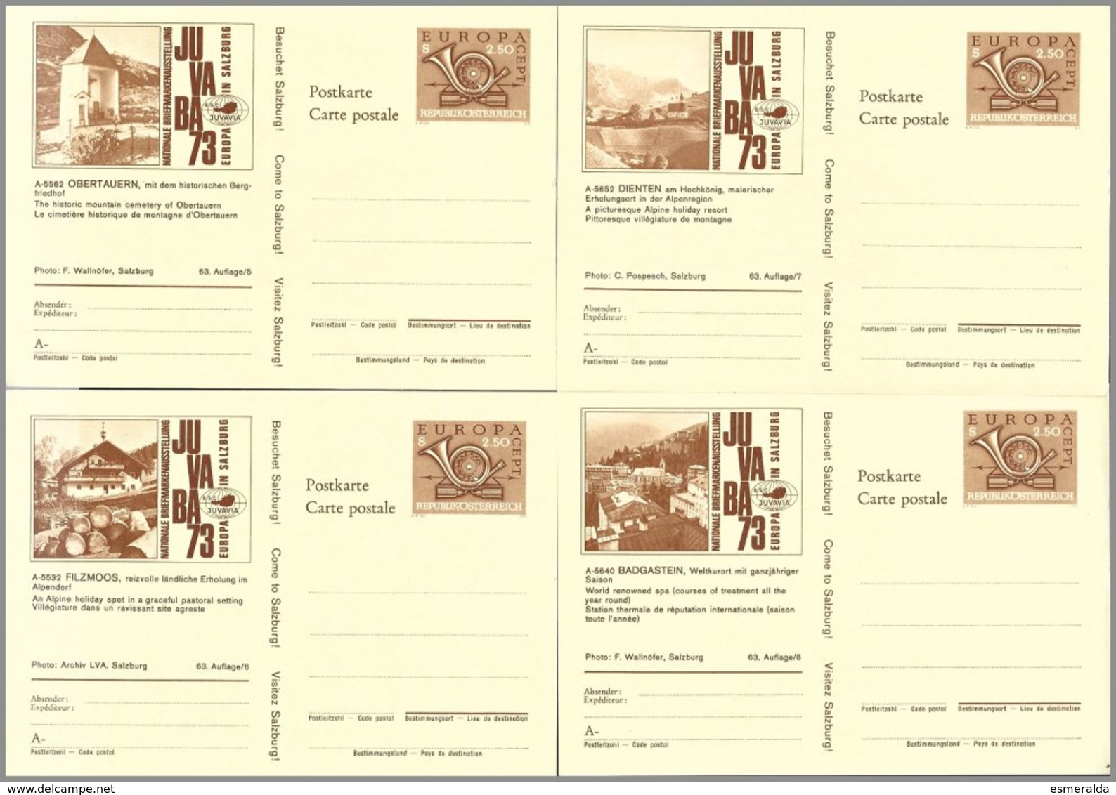 Autriche,stationary-Postkarte : Complete Set 16 PC Juvaba 1973 ** Mint - Autres & Non Classés