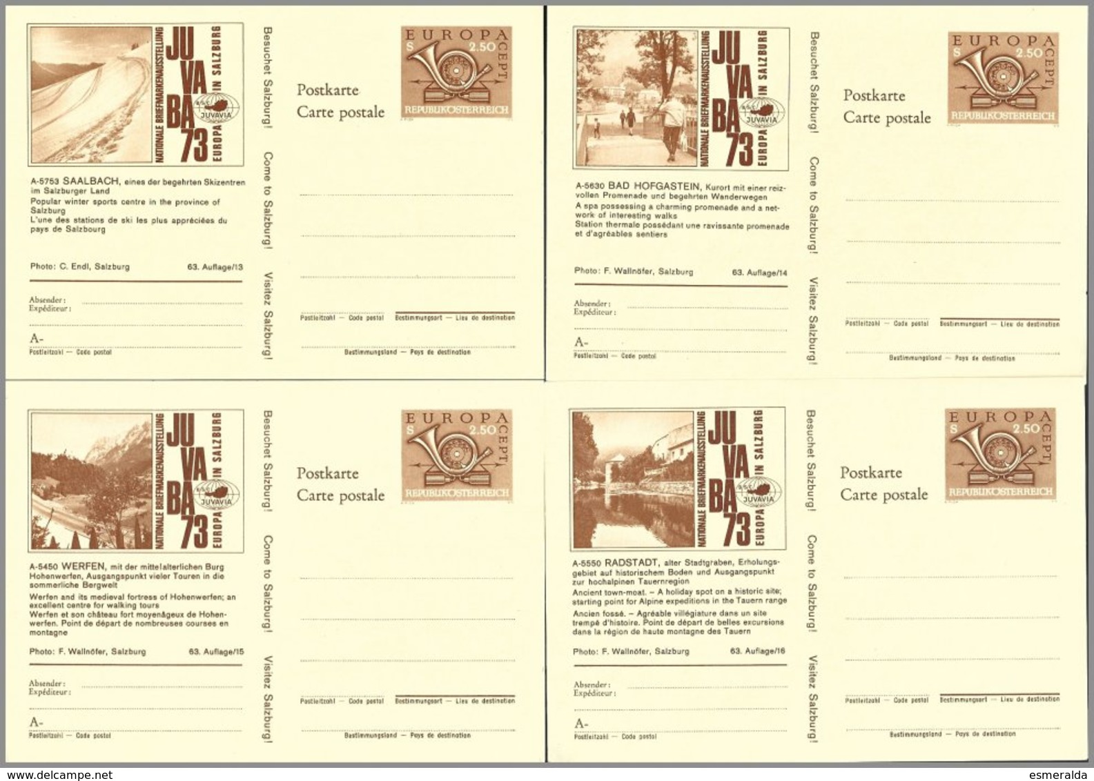 Autriche,stationary-Postkarte : Complete Set 16 PC Juvaba 1973 ** Mint - Autres & Non Classés