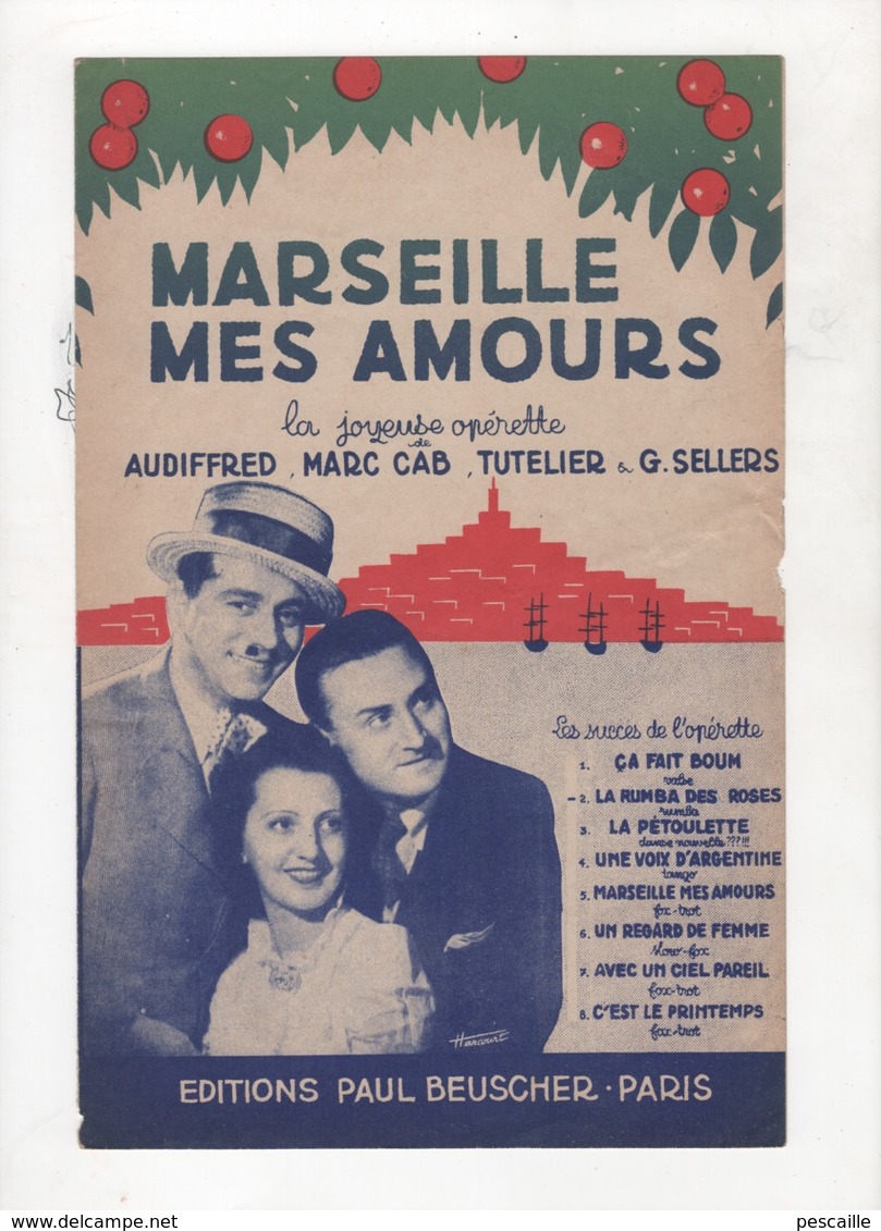 LA RUMBA DES ROSES - RUMBA DE L'OPERETTE MARSEILLE MES AMOURS - TOUT LE MONDE DANSE LA PETOULETTE - 1938 - Partitions Musicales Anciennes