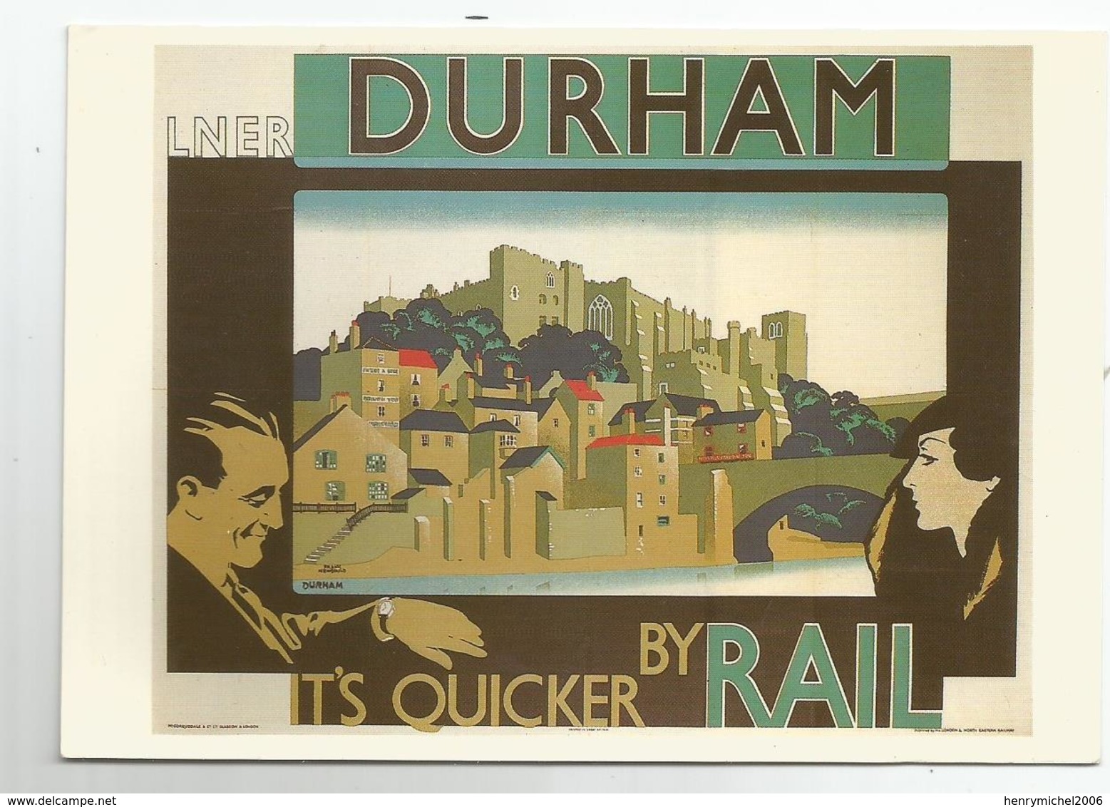 Angleterre - Durham Liner By Rail It's Quicker Artist Frank Newbould Cpm - Autres & Non Classés