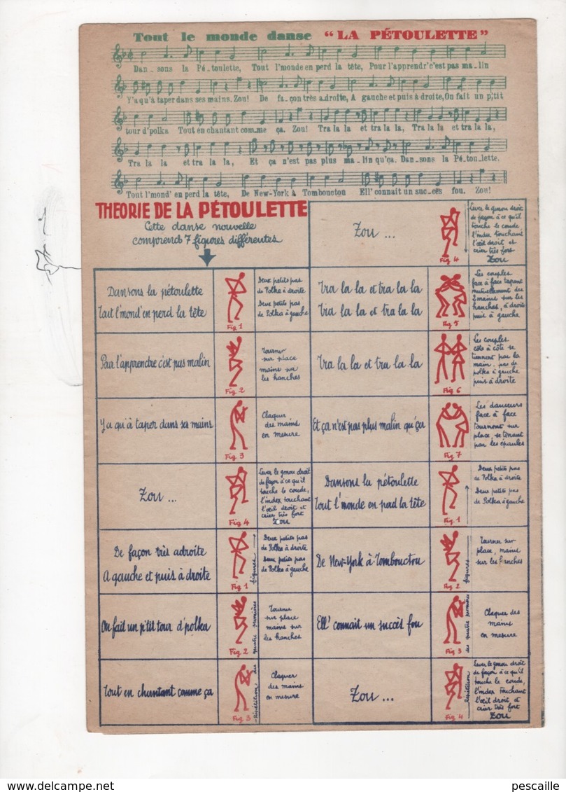 CA FAIT BOUM - VALSE DE L'OPERETTE MARSEILLE MES AMOURS - TOUT LE MONDE DANSE LA PETOULETTE - 1938 - Scores & Partitions