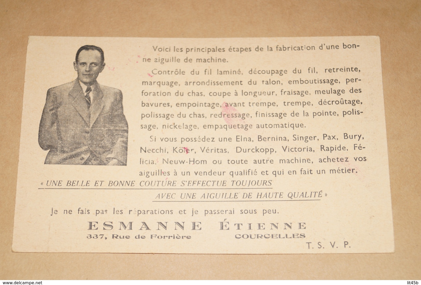 Carte Postale,photo Courcelles , Esmanne Etienne ,carte Publicitaire - Courcelles