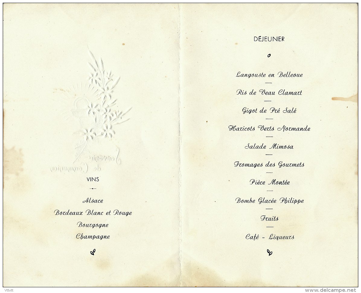 Menu : Communion, Juin 1960, Philippe Barrois, Menu Midii Et Soir, 2 Scans - Menus