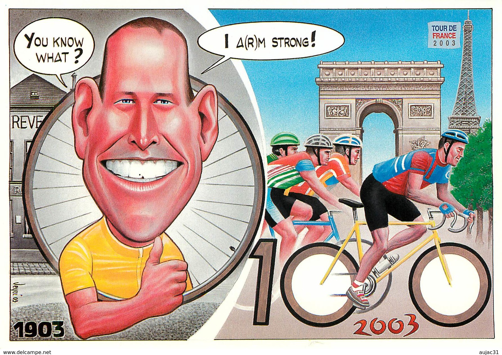 Illustrateurs - Illustrateur Bernard Veyri - Enghien Les Bains - Cyclisme - Lance Armstrong - Tour De France 2003 - Veyri, Bernard