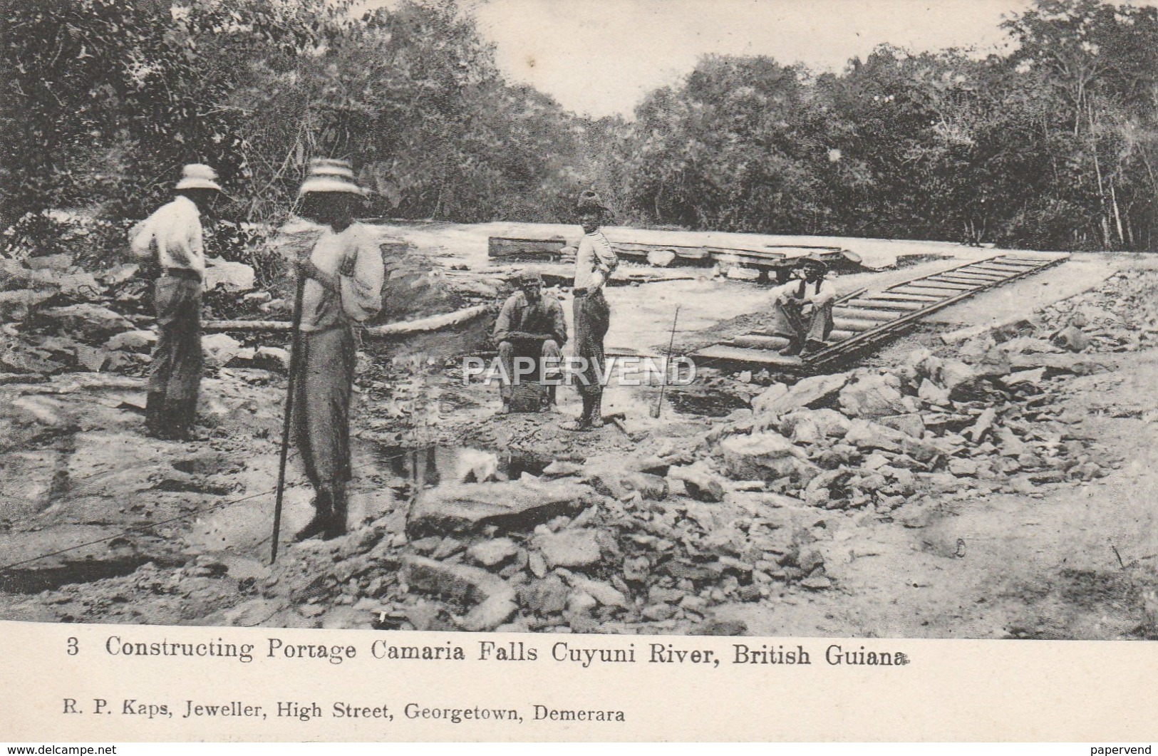 British Guiana  Constructing Portage Camaria Falls  Bg328 - Autres & Non Classés