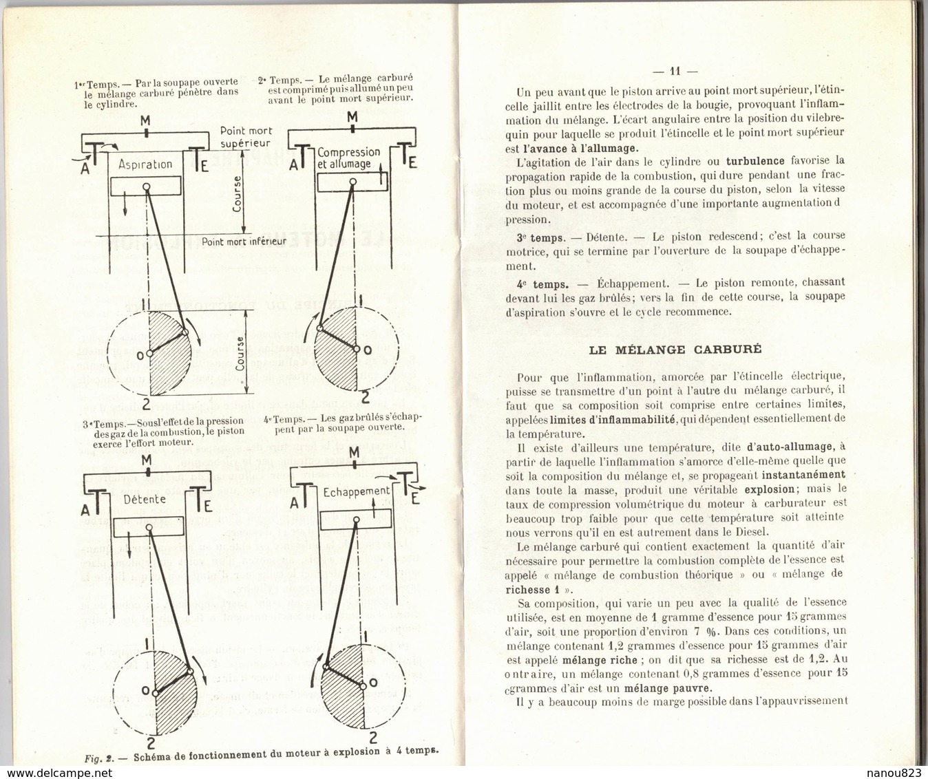 SNCF en 1947 Ed CHAIX NOTIONS ELEMENTAIRES SUR LES MOTEURS A COMBUSTION INTERNE LE MECANISME ET LES FREINS DES AUTORAILS