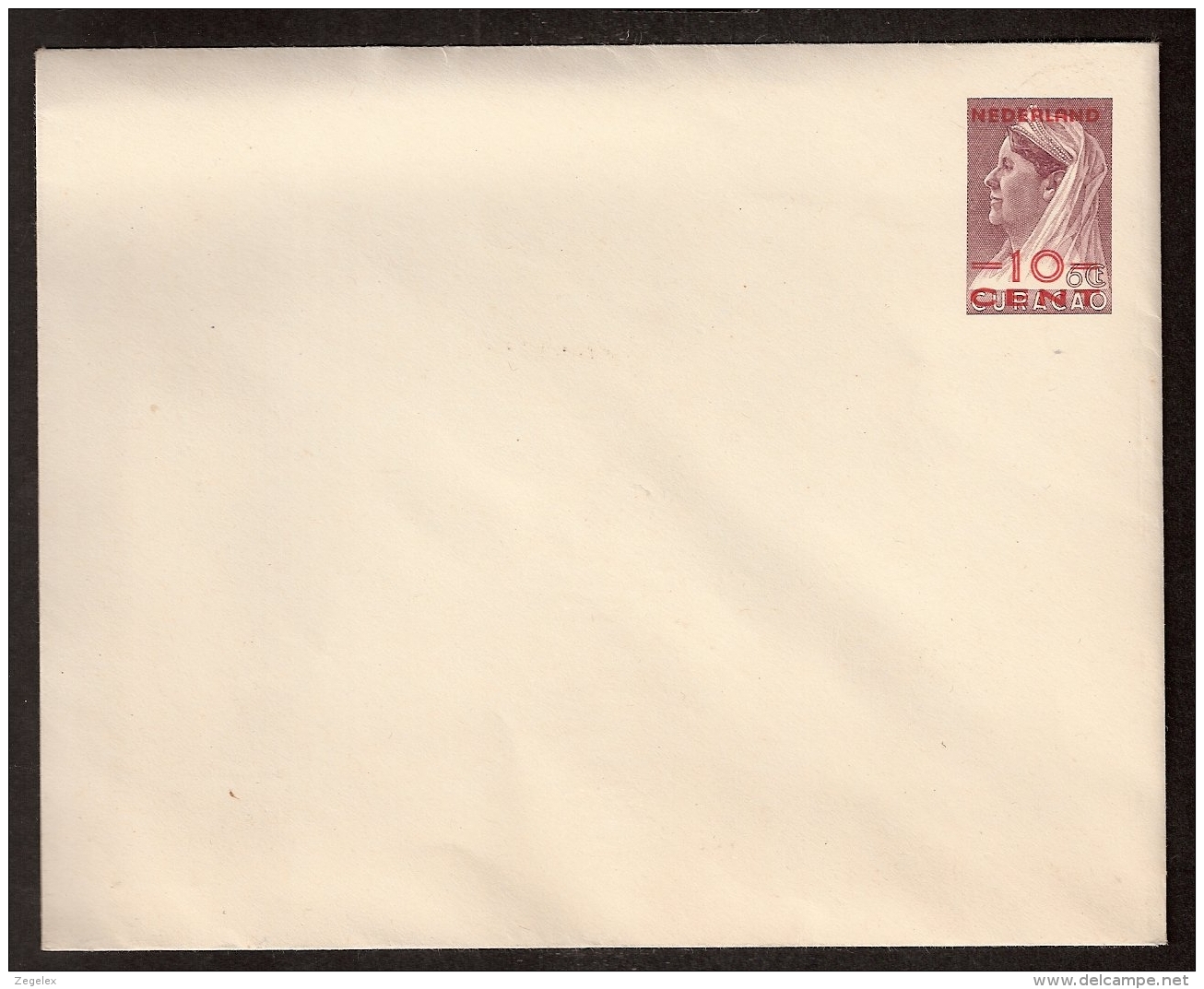 1950 - Envelop Van Curacao Met Rode Opdruk ""Nederland"" En Nieuwe Waarde -10cent- (Geuzendam Catalogus 6e Editie: Nr 31 - Postal Stationery