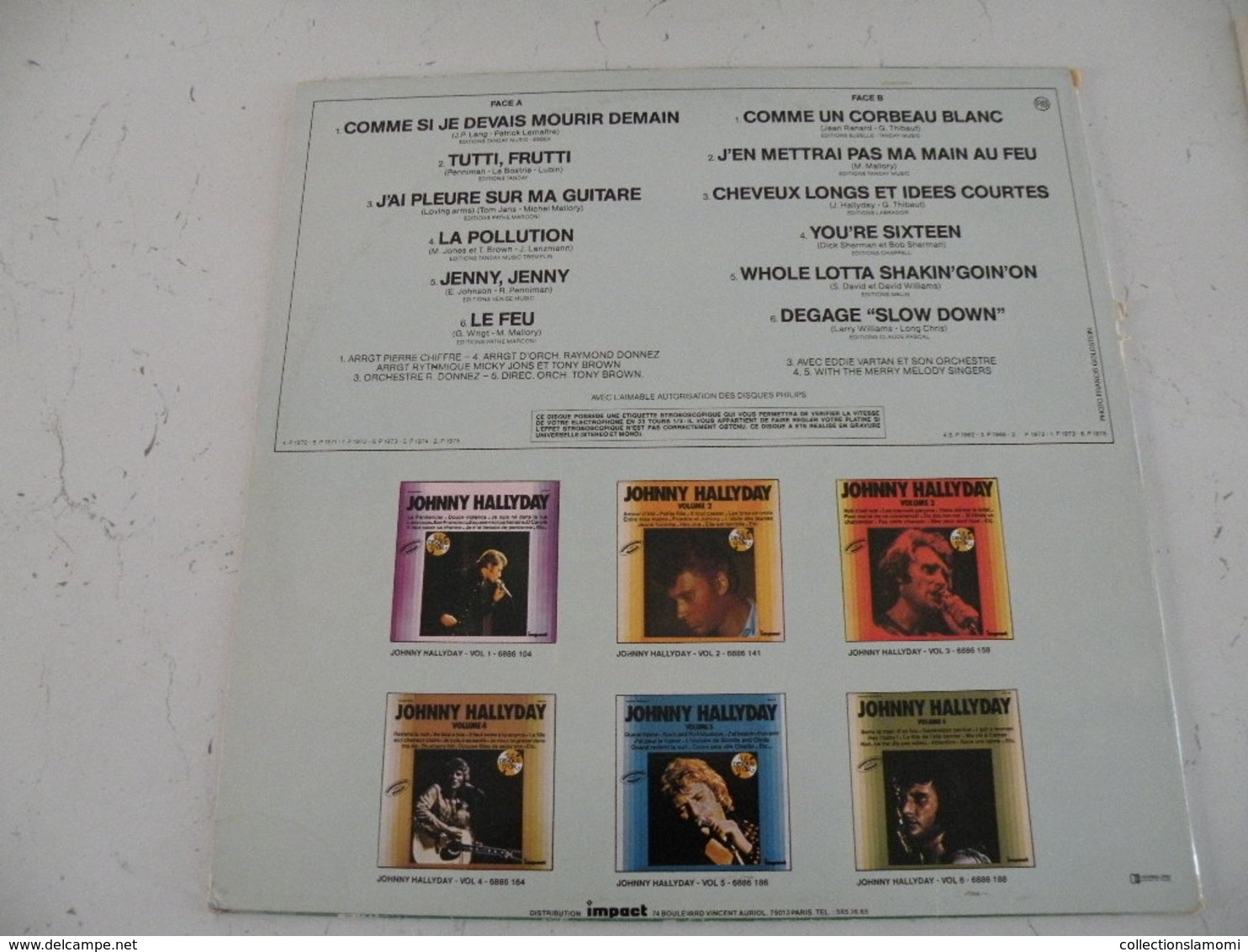 Johnny Hallyday - Chansons De 1962 à 75 (Titres Sur Photos) - Vinyle 33 T - LP - Altri & Non Classificati