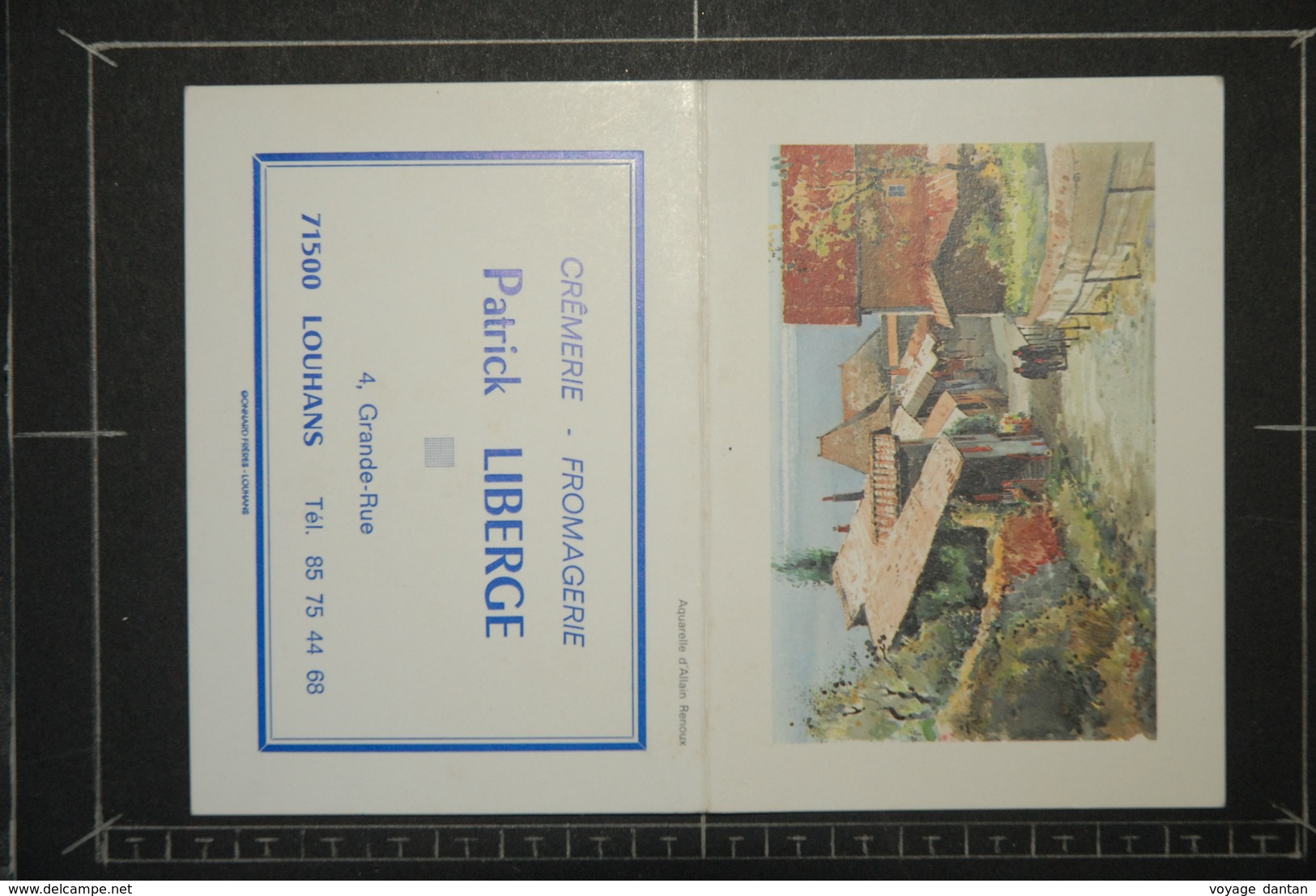 Calendriers, Calendrier 1989 Petit Format Peinture Aquarelle Publicité Cremerie Fromagerie LIBERGE LOUHANS 71500 - Tamaño Pequeño : 1981-90