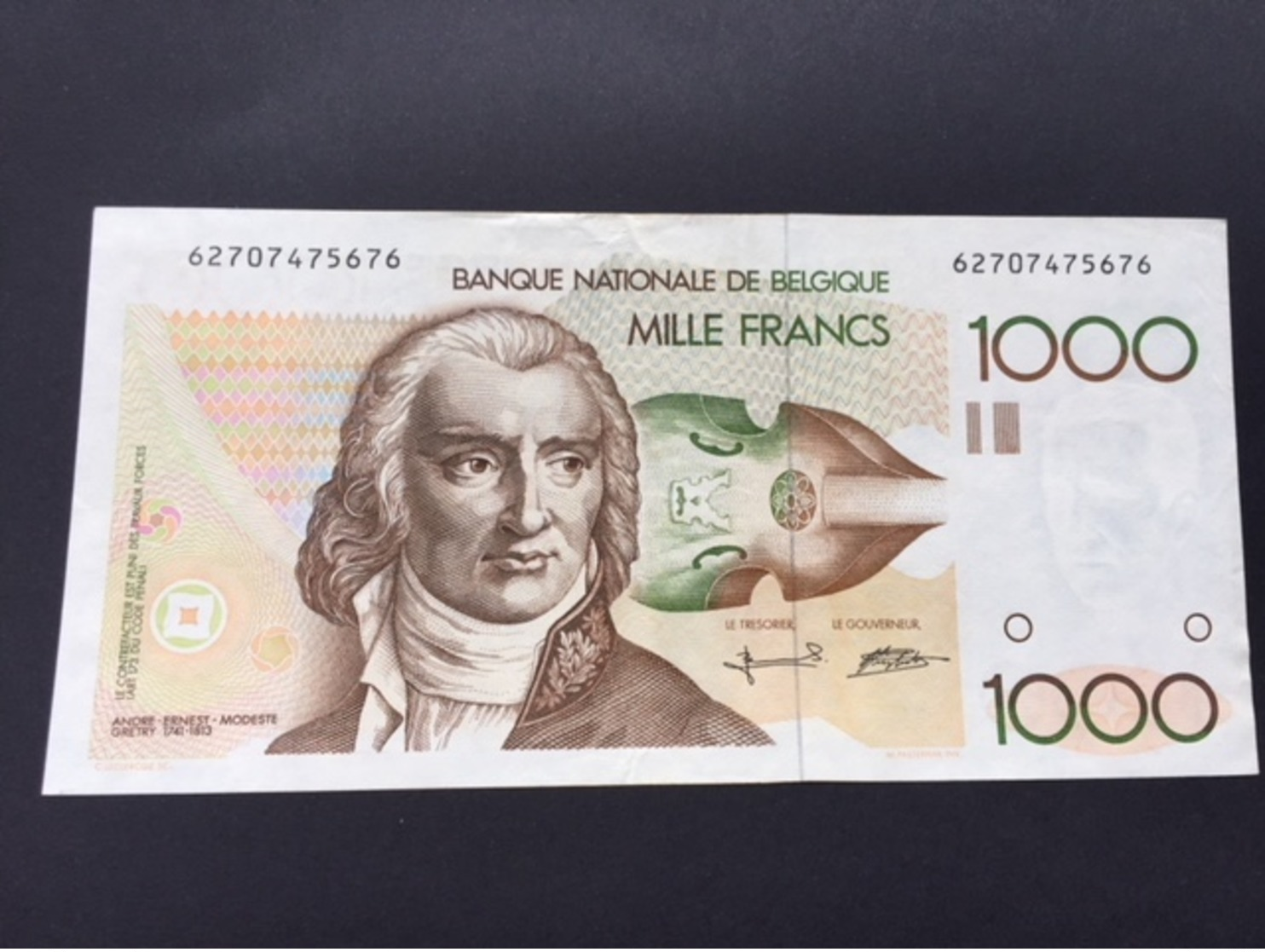 BELGIUM P144 1000 FRANCS 1981 AUNC - 1000 Francs