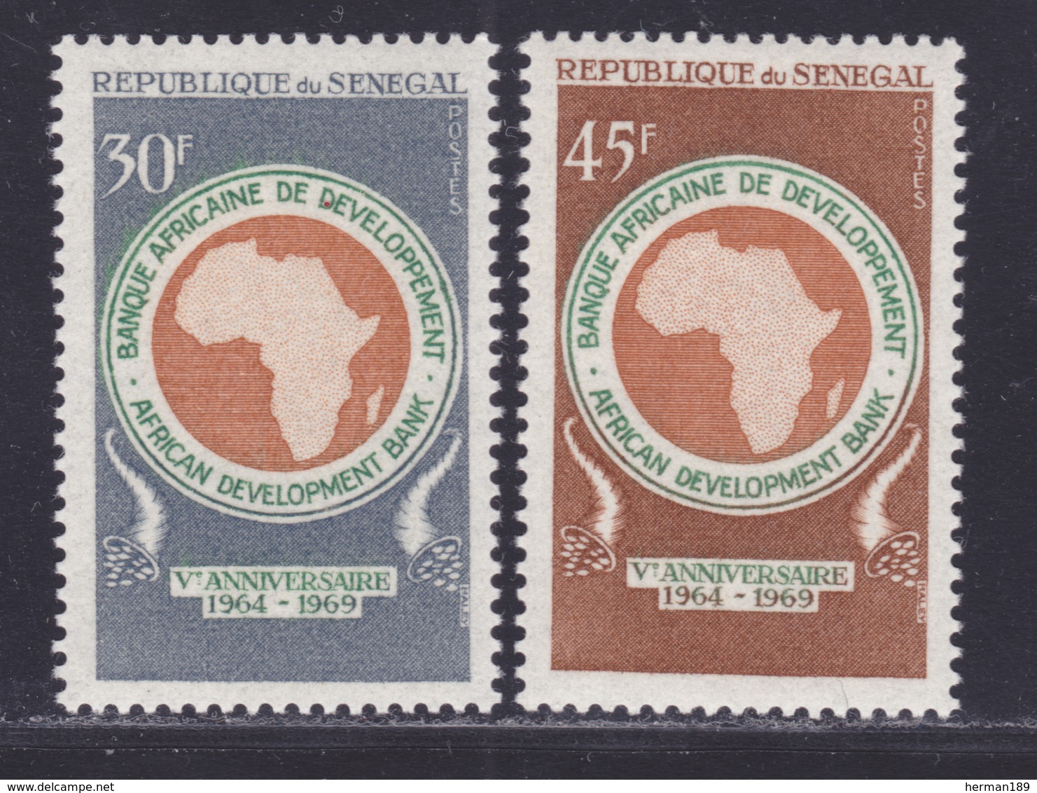 SENEGAL N°  322 & 323 ** MNH Neufs Sans Charnière, TB (D7586) Banque Africaine De Développement - 1969 - Sénégal (1960-...)