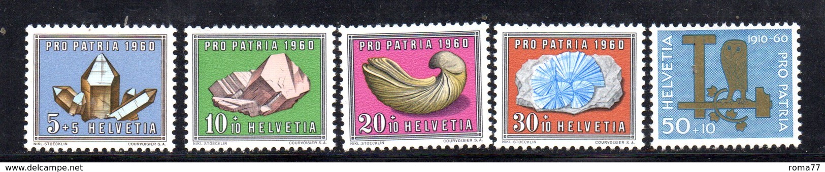 305/1500 - SVIZZERA 1960 , Unificato N. 661/665  ***  MNH  Pro Patria - Nuovi