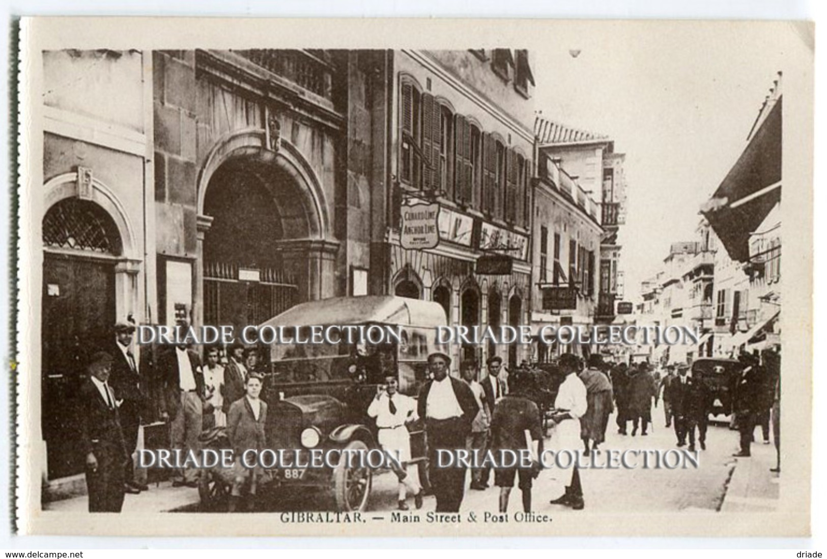 CARTOLINA GIBILTERRA MAIN STREET AND POST OFFICE GIBRALTAR - Gibilterra