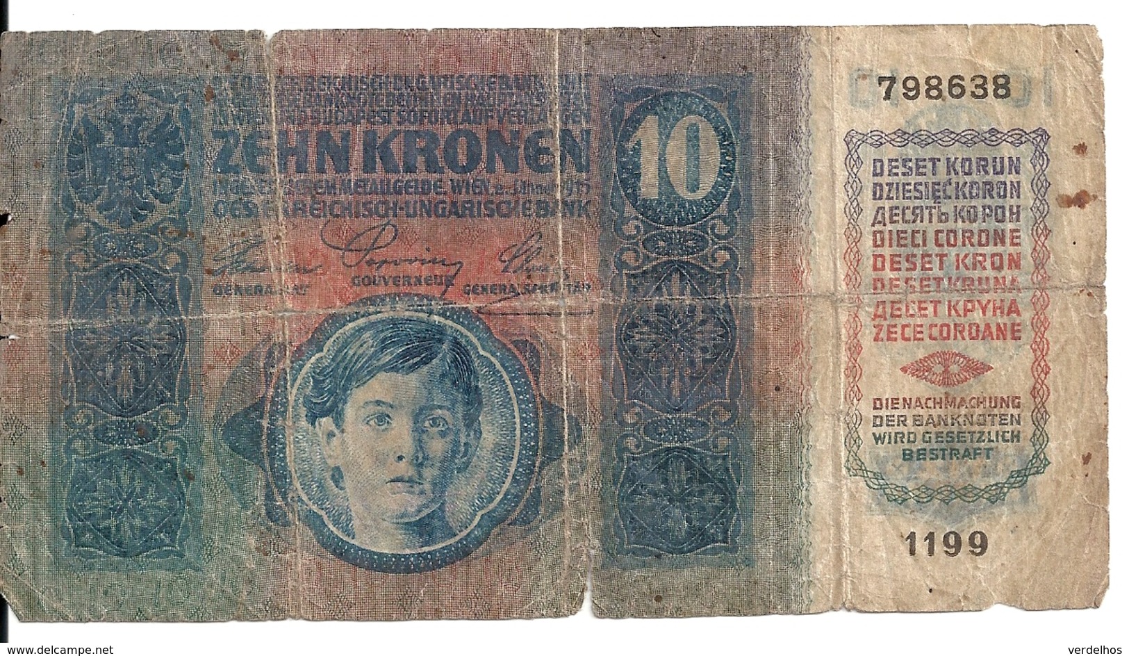 AUTRICHE 10 KRONEN 1915 VG P 19 - Autriche