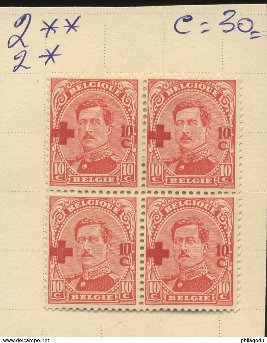 156 10c  153  Neufs * Et ** Cote 30,-E - 1918 Red Cross