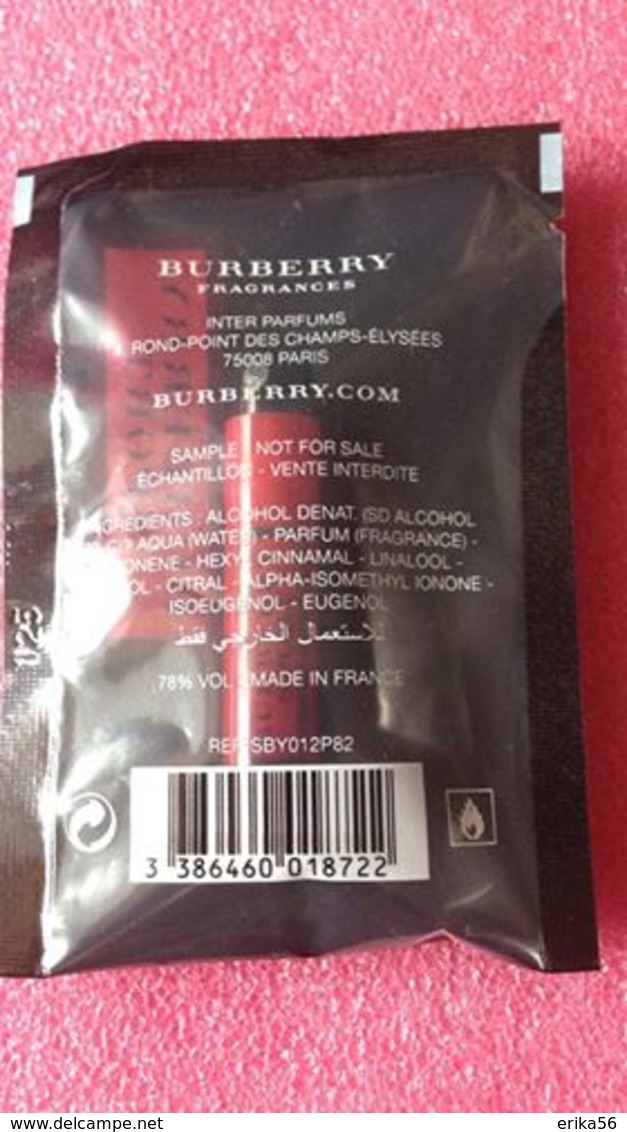 BURBERRY SPORT FOR MEN - Echantillons (tubes Sur Carte)