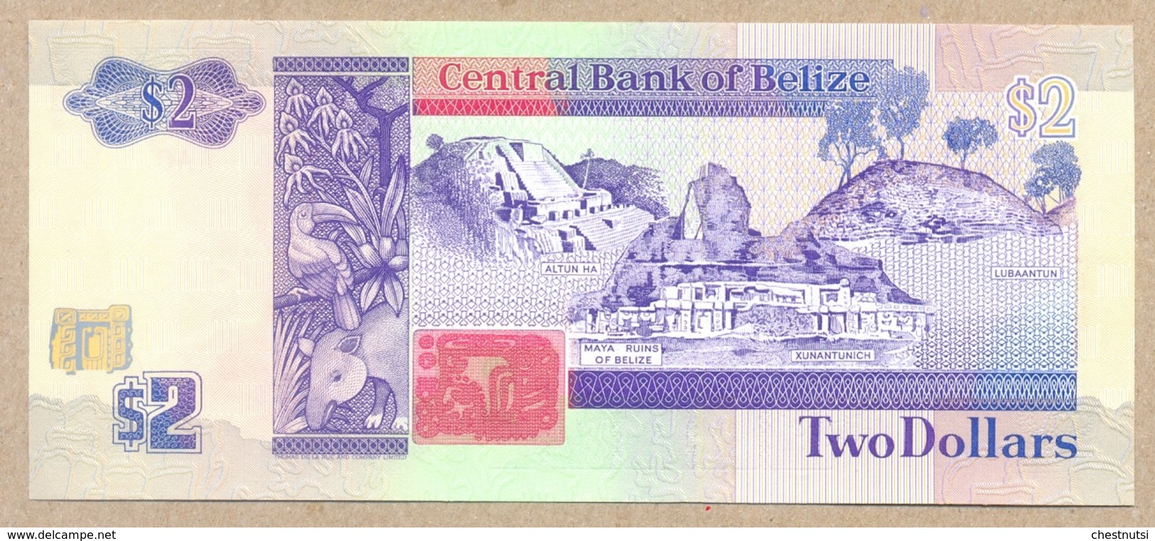 Belize 2 Dollars 1990  P52  UNC - Belice