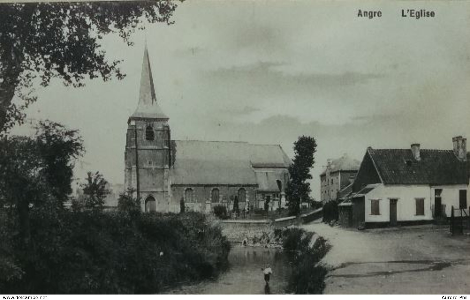 Angre L'Eglise 1909 Animée (Oblitération L213) - Honnelles