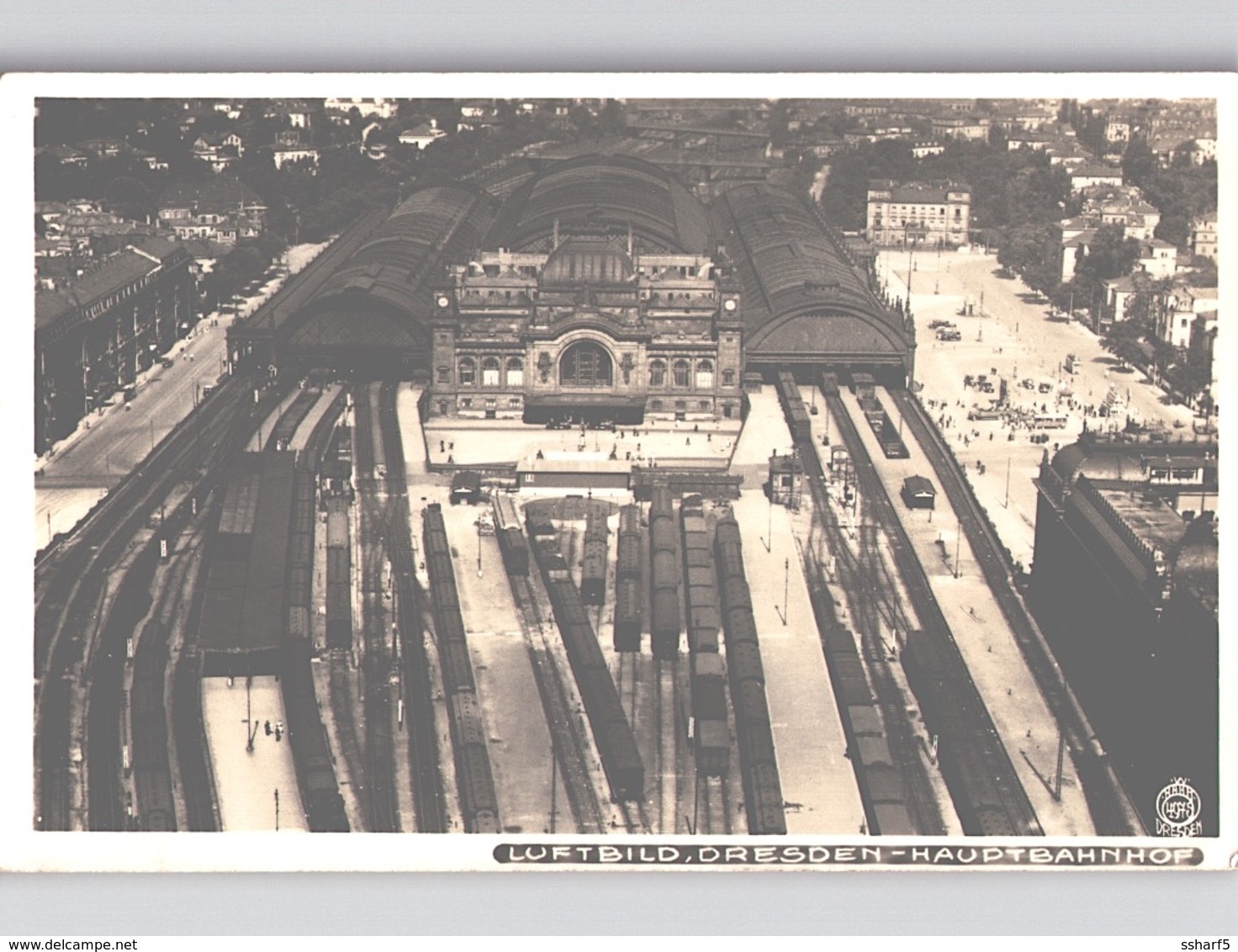 DRESDEN HAUPTBAHNHOF Foto-AK Luftbild Um 1920 - Estaciones Con Trenes