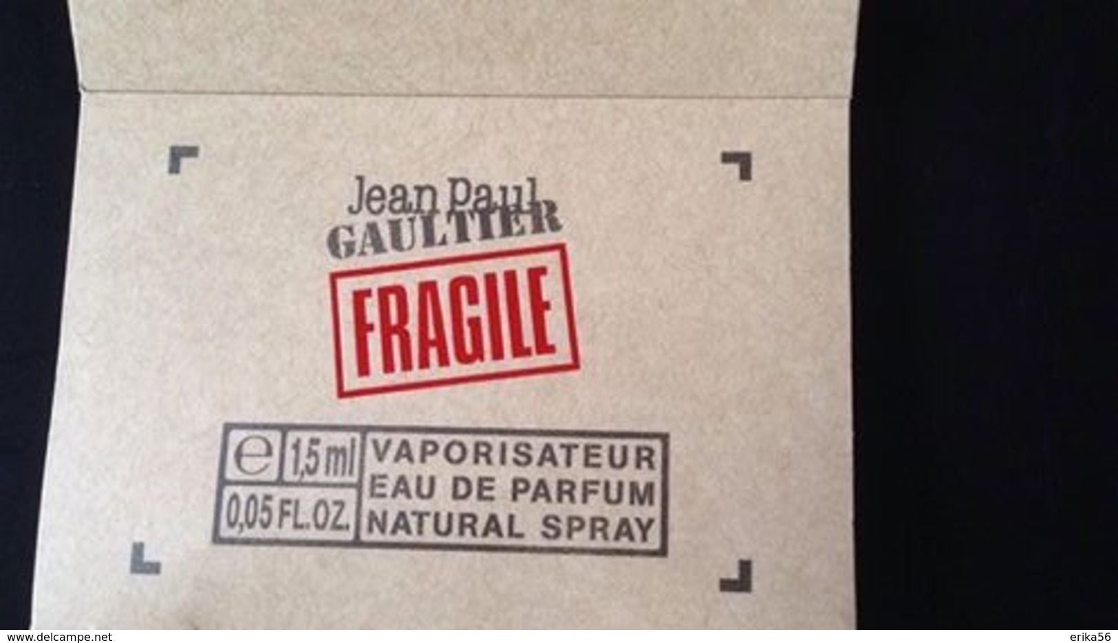 FRAGILE  JEAN PAUL GAULTIER VAPO EAU DE PARFUM - Echantillons (tubes Sur Carte)