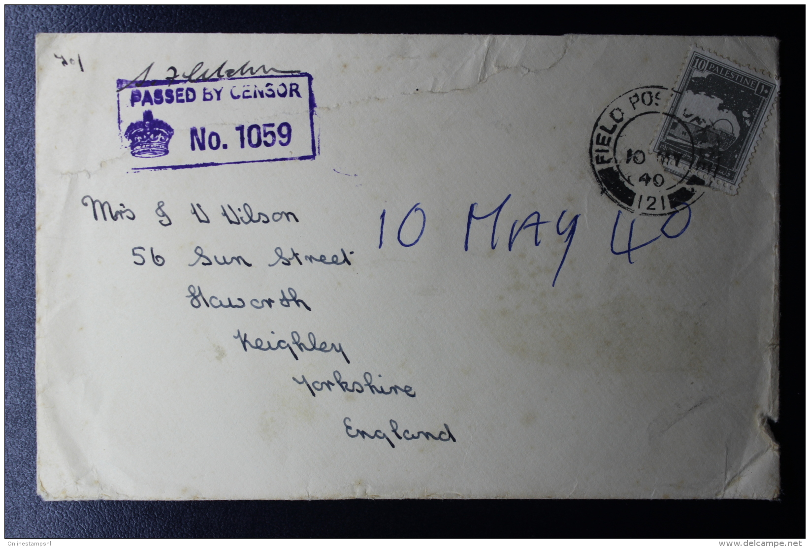 Palestine: 10-5-1940 Cover Haifa Fieldpost Office FPO 121 With Stamp - Palästina