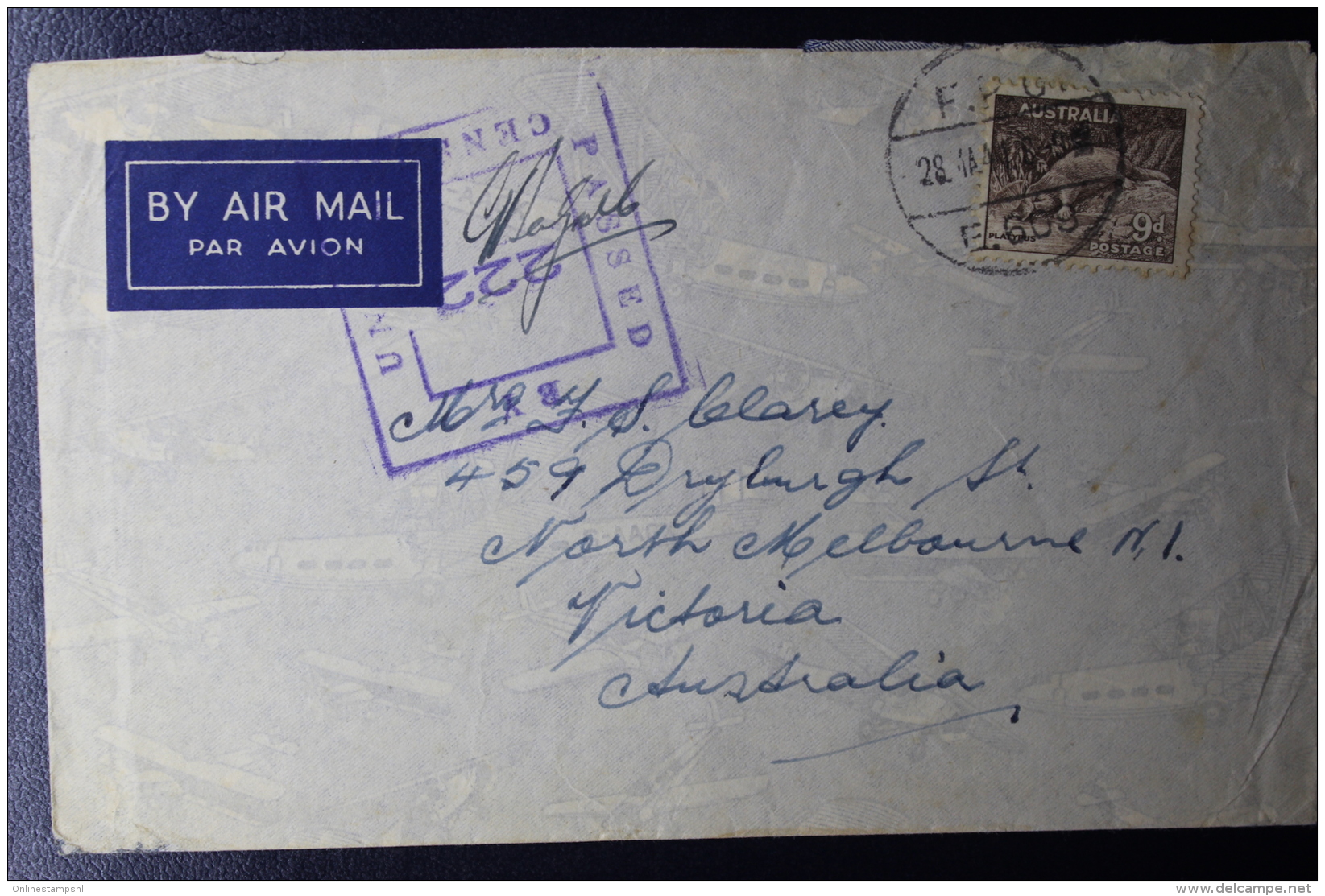 Palestine: 1941  Cover "Hill 69" Field Post Office FPO E 609  Australian Stamp - Palestine
