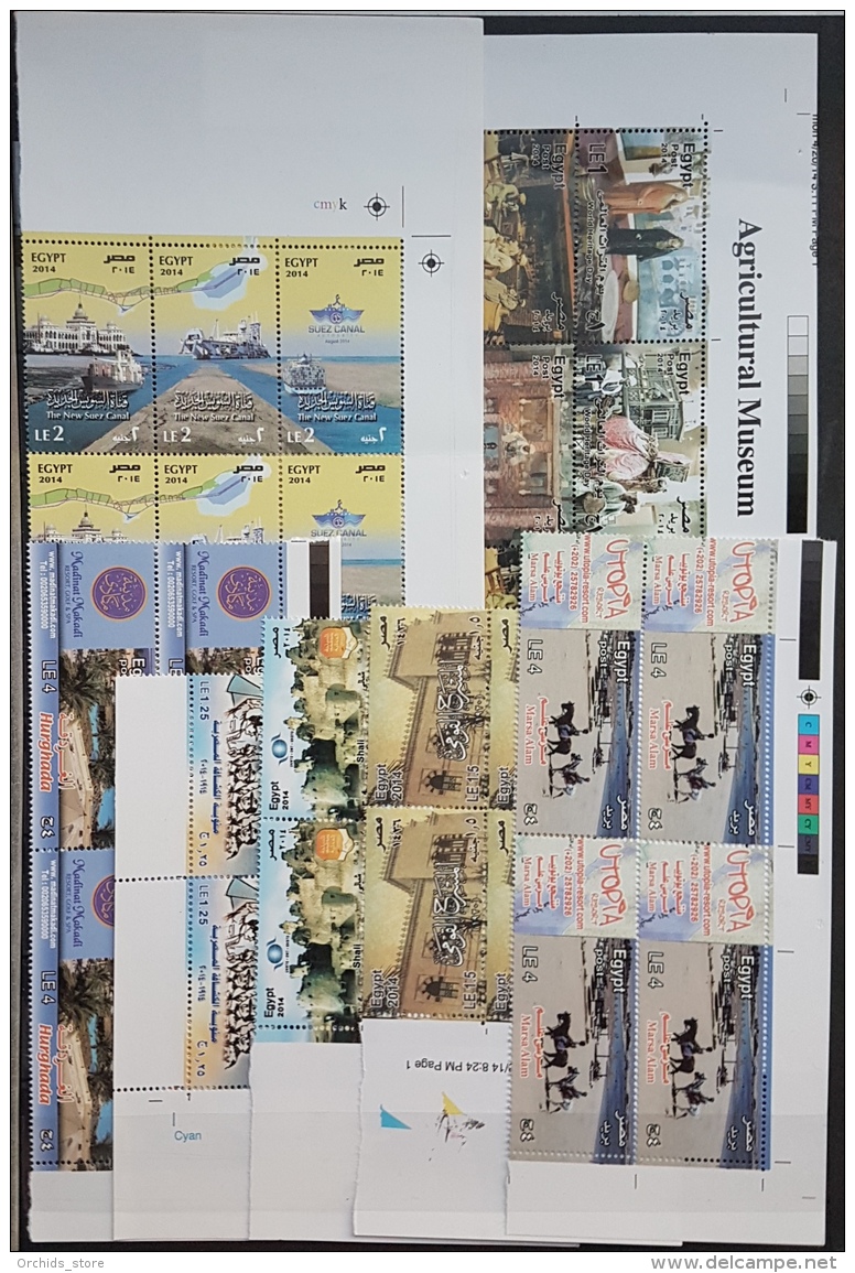 HX - Egypt 2014 Full Year Issues, 28 Stamps, 22 BLOCKS/4 + COMPLETE SHEET OF Birds Issue (= 3 Sets)- MNH - Unused Stamps