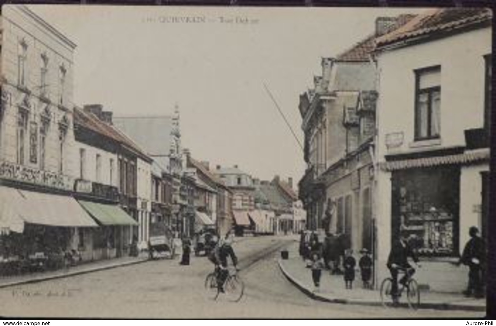 Quiévrain Rue Debast Avec Attelages (Couleur) - Quiévrain