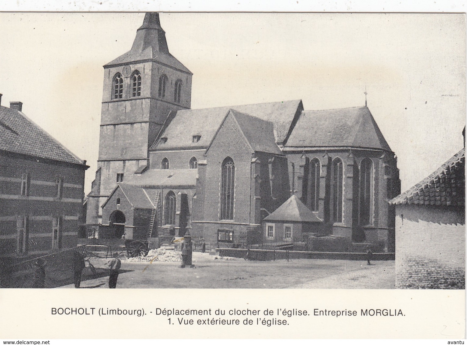 BOCHOLT / LIMBURG / VERPLAATSEN VAN DE KERKTOREN/ ZICHT OP DE KERK - Bocholt