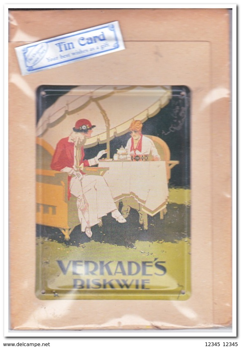 Verkades Biskwie, Tin Card, Blechkarte, Tin Kaart, Carte D'étain - Reclame