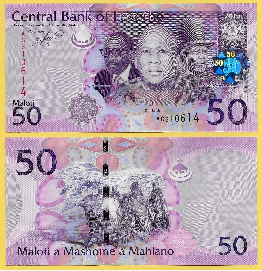 Lesotho 50 Maloti P-23a 2010  UNC - Lesoto