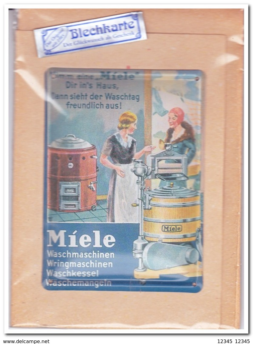 Miele Waschmaschinen, Tin Card, Blechkarte, Tin Kaart, Carte D'étain - Reclame