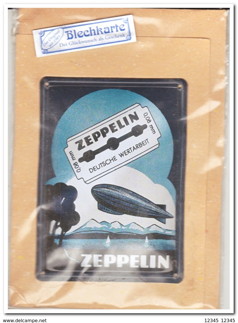 Zeppelin, Tin Card, Blechkarte, Tin Kaart, Carte D'étain - Reclame