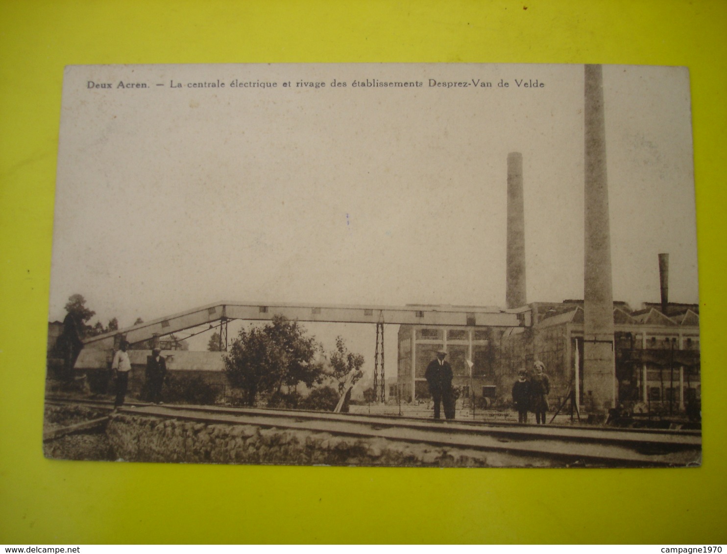 CPA - DEUX ACREN ( LESSINES ATH ) - CENTRALE ELECTRIQUE ET RIVAGE DES ETS DESPREZ VAN DE VELDE ( CARTE BRUNE ) - Lessen