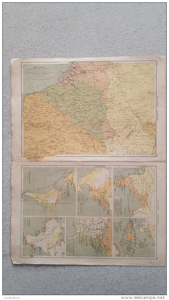 CARTE  EUROPE DE NAPOLEON  ET BELGIQUE ET  CONTREES VOISINES  RECTO VERSO 42 X 31 CM - Cartes Géographiques