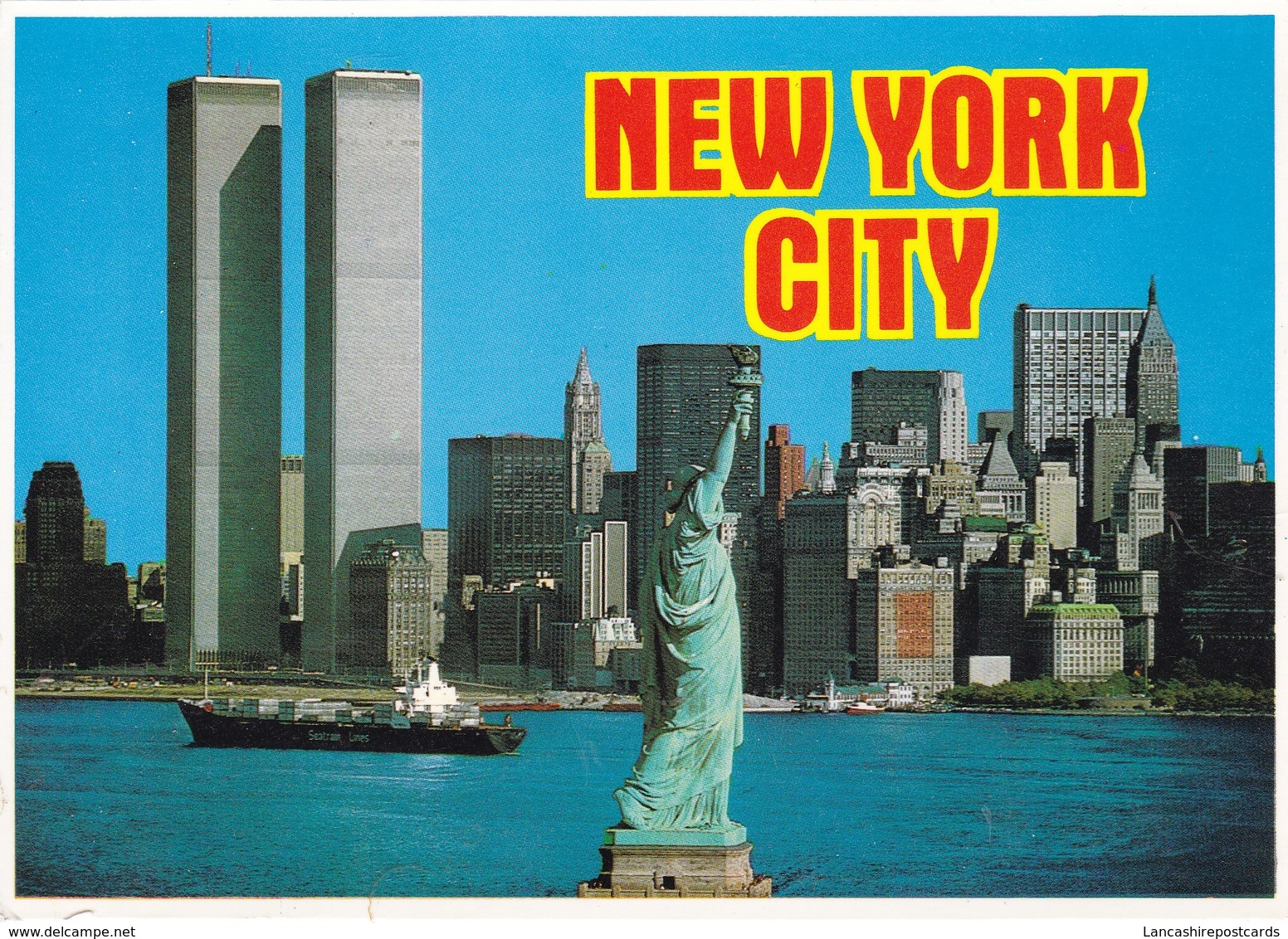 Postcard New York City Twin Towers World Trade Centre Manhattan Skyline Statue Of Liberty My Ref  B23079 - World Trade Center